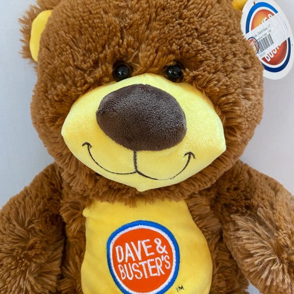 Dave And Buster's Logo Brown Bear 13" Toy Factor Stuffed Plush Toy - Picture 2 of 5